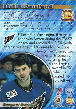 1997-98 Pacific Crown Collection - Ice Blue #233 Bill Ranford Back