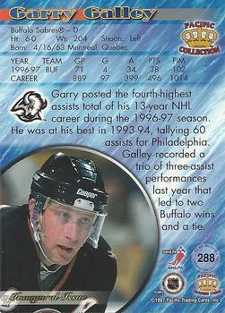 1997-98 Pacific Crown Collection - Ice Blue #288 Garry Galley Back