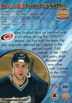 1997-98 Pacific Crown Collection - Ice Blue #289 Kent Manderville Back