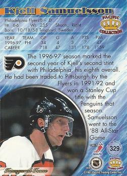 1997-98 Pacific Crown Collection - Ice Blue #329 Kjell Samuelsson Back
