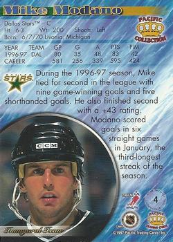 1997-98 Pacific Crown Collection - Red #4 Mike Modano Back