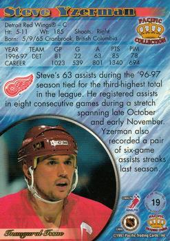 1997-98 Pacific Crown Collection - Red #19 Steve Yzerman Back
