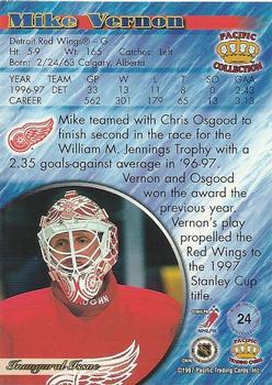 1997-98 Pacific Crown Collection - Red #24 Mike Vernon Back