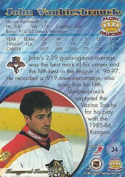 1997-98 Pacific Crown Collection - Red #34 John Vanbiesbrouck Back