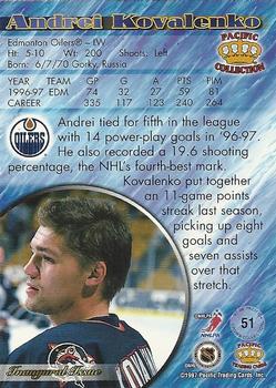 1997-98 Pacific Crown Collection - Red #51 Andrei Kovalenko Back