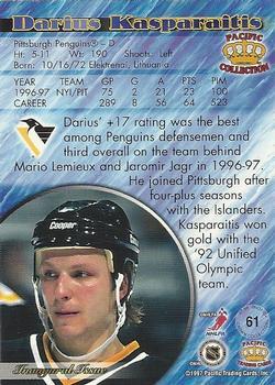 1997-98 Pacific Crown Collection - Red #61 Darius Kasparaitis Back