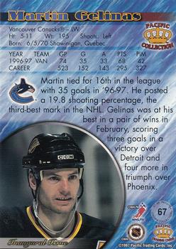 1997-98 Pacific Crown Collection - Red #67 Martin Gelinas Back