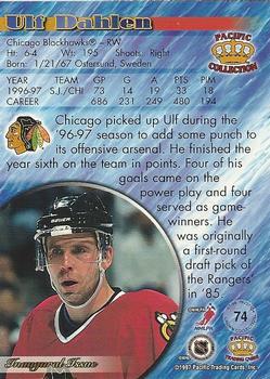 1997-98 Pacific Crown Collection - Red #74 Ulf Dahlen Back