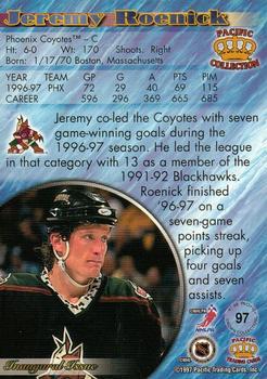1997-98 Pacific Crown Collection - Red #97 Jeremy Roenick Back