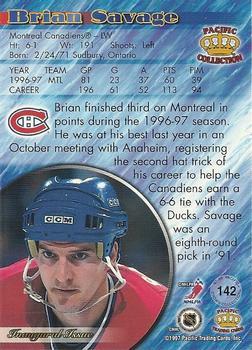 1997-98 Pacific Crown Collection - Red #142 Brian Savage Back