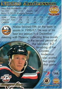 1997-98 Pacific Crown Collection - Red #144 Niklas Andersson Back