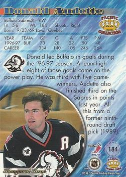 1997-98 Pacific Crown Collection - Red #184 Donald Audette Back