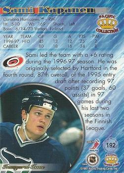 1997-98 Pacific Crown Collection - Red #192 Sami Kapanen Back