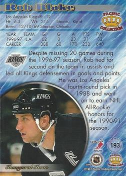 1997-98 Pacific Crown Collection - Red #193 Rob Blake Back