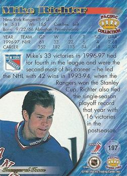 1997-98 Pacific Crown Collection - Red #197 Mike Richter Back