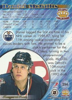 1997-98 Pacific Crown Collection - Red #294 Dan McGillis Back