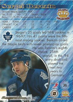 1997-98 Pacific Crown Collection - Red #36 Sergei Berezin Back