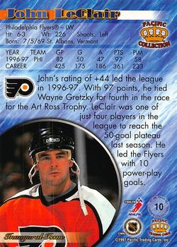 1997-98 Pacific Crown Collection - Silver #10 John LeClair Back