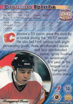 1997-98 Pacific Crown Collection - Silver #12 Jarome Iginla Back