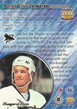 1997-98 Pacific Crown Collection - Silver #63 Jeff Friesen Back