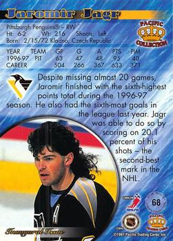 1997-98 Pacific Crown Collection - Silver #68 Jaromir Jagr Back