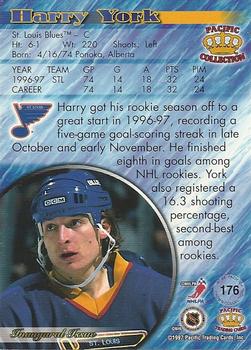 1997-98 Pacific Crown Collection - Silver #176 Harry York Back