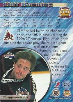 1997-98 Pacific Crown Collection - Silver #200 Cliff Ronning Back