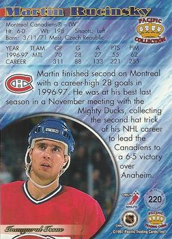 1997-98 Pacific Crown Collection - Silver #220 Martin Rucinsky Back