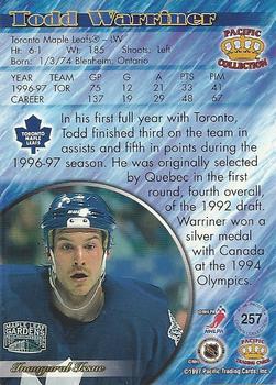 1997-98 Pacific Crown Collection - Silver #257 Todd Warriner Back