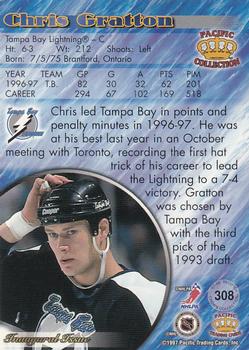 1997-98 Pacific Crown Collection - Silver #308 Chris Gratton Back