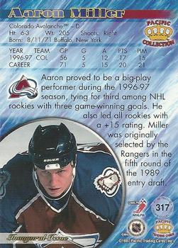 1997-98 Pacific Crown Collection - Silver #317 Aaron Miller Back