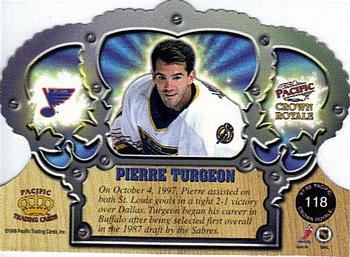 1997-98 Pacific Crown Royale - Emerald Green #118 Pierre Turgeon Back
