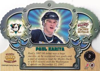 1997-98 Pacific Crown Royale - Emerald Green #2 Paul Kariya Back