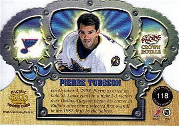 1997-98 Pacific Crown Royale - Ice Blue #118 Pierre Turgeon Back