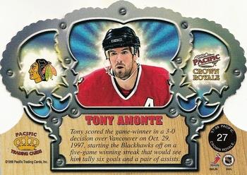 1997-98 Pacific Crown Royale - Ice Blue #27 Tony Amonte Back