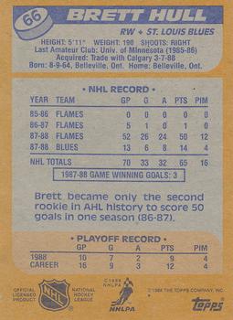 1988-89 Topps #66 Brett Hull Back