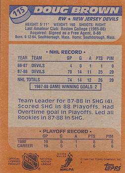 1988-89 Topps #115 Doug Brown Back