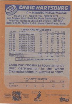 1988-89 Topps #159 Craig Hartsburg Back