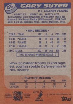 1988-89 Topps #43 Gary Suter Back