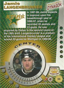 1997-98 Pacific Dynagon - Emerald Green #36 Jamie Langenbrunner Back