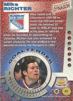 1997-98 Pacific Dynagon - Emerald Green #82 Mike Richter Back