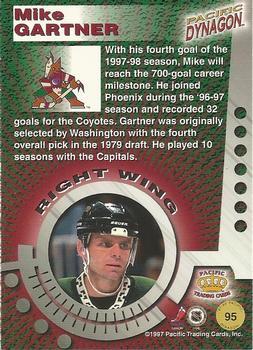 1997-98 Pacific Dynagon - Emerald Green #95 Mike Gartner Back
