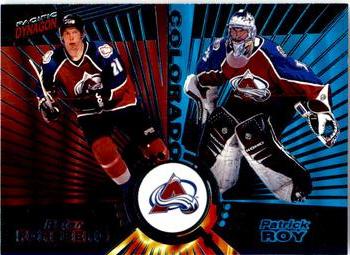 1997-98 Pacific Dynagon - Emerald Green #138 Peter Forsberg / Patrick Roy Front