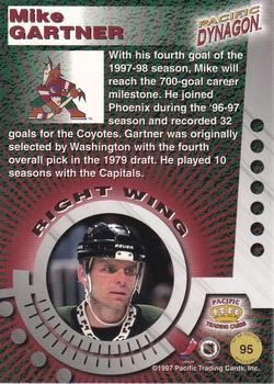 1997-98 Pacific Dynagon - Ice Blue #95 Mike Gartner Back