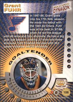 1997-98 Pacific Dynagon - Ice Blue #106 Grant Fuhr Back