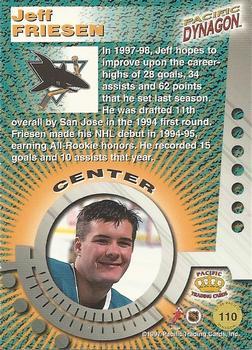 1997-98 Pacific Dynagon - Ice Blue #110 Jeff Friesen Back