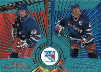 1997-98 Pacific Dynagon - Ice Blue #140 Wayne Gretzky / Mark Messier Front