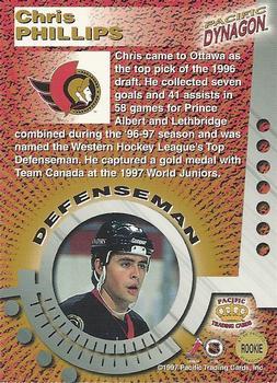 1997-98 Pacific Dynagon - Ice Blue #ROOKIE Chris Phillips Back