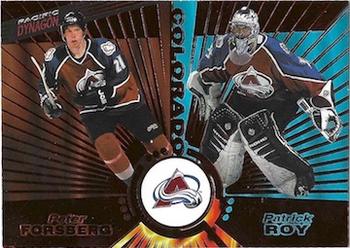 1997-98 Pacific Dynagon - Red #138 Peter Forsberg / Patrick Roy Front