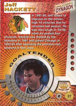 1997-98 Pacific Dynagon - Silver #27 Jeff Hackett Back